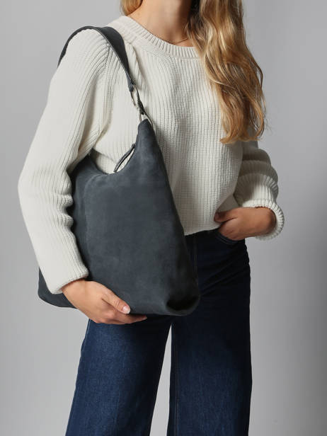 Schoudertas Leather Leder Biba Blauw leather JAP2L ander zicht 1